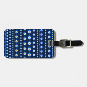 Evil Eye pattern - dark blue with golden accents Luggage Tag