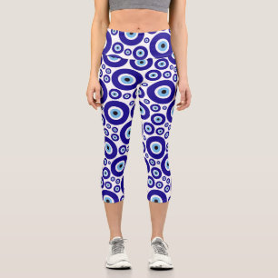 Evil Eye Pattern, Greek Eye, Turkish Eye, Nazar Capri Leggings