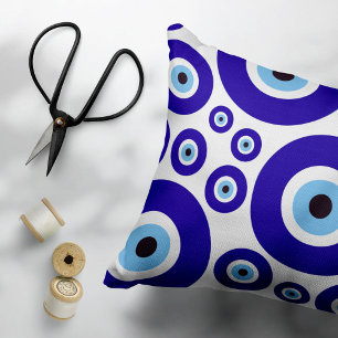 Evil Eye Pattern, Greek Eye, Turkish Eye, Nazar Decorative Cushion