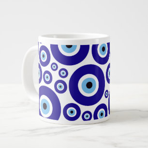 Evil Eye Pattern, Greek Eye, Turkish Eye, Nazar Large Coffee Mug