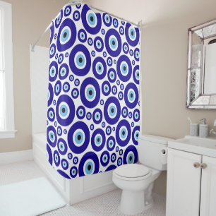 Evil Eye Pattern, Greek Eye, Turkish Eye, Nazar Shower Curtain