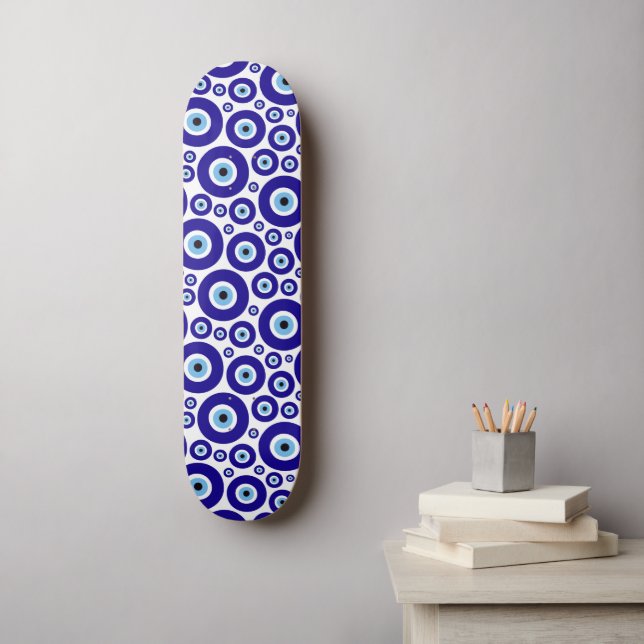 Evil Eye Pattern, Greek Eye, Turkish Eye, Nazar Skateboard (Wall Art)