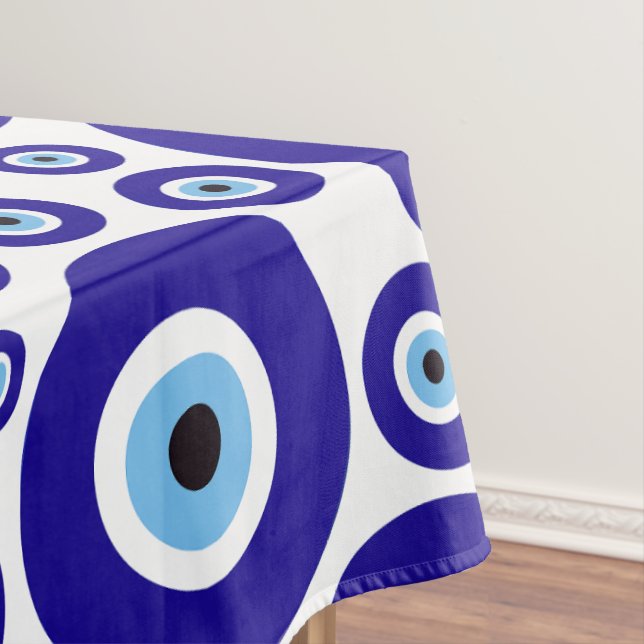 Evil Eye Pattern, Greek Eye, Turkish Eye, Nazar Tablecloth (In Situ)