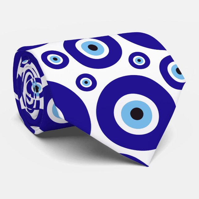 Evil Eye Pattern, Greek Eye, Turkish Eye, Nazar Tie (Rolled)