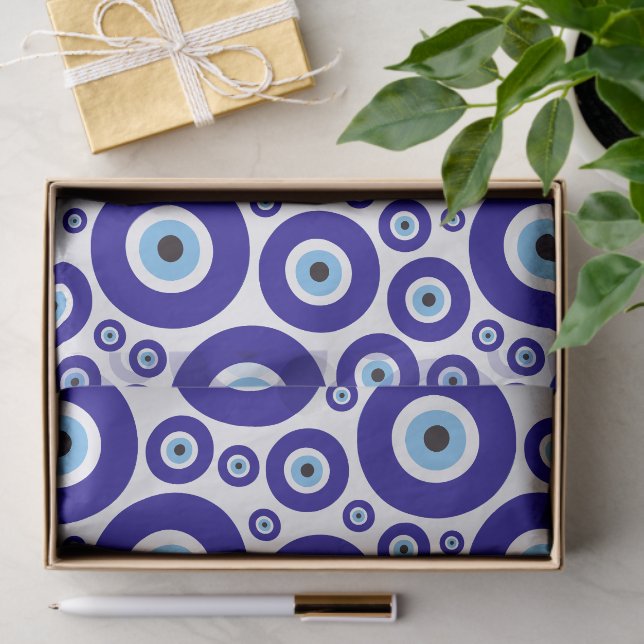 Evil Eye Pattern, Greek Eye, Turkish Eye, Nazar Tissue Paper (Gift)