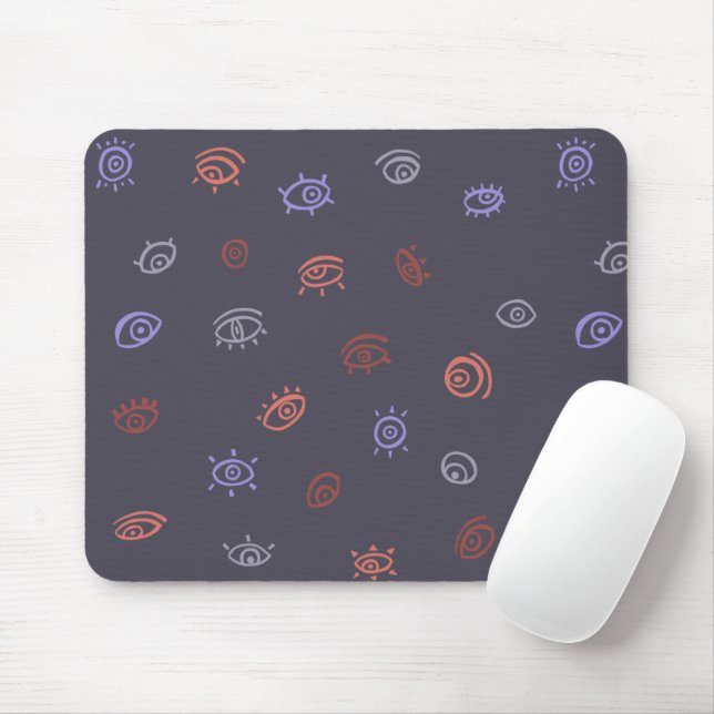 Evil Eye Pattern Mouse Pad (With Mouse)
