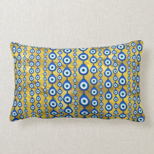 Evil Eye pattern on golden texture Lumbar Cushion
