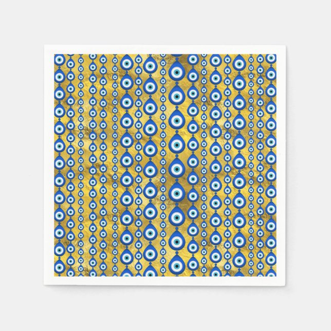 Evil Eye pattern on golden texture Napkin (Front)