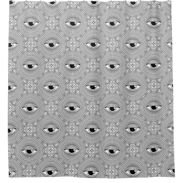 Evil Eye Pattern Shower Curtain (Front)