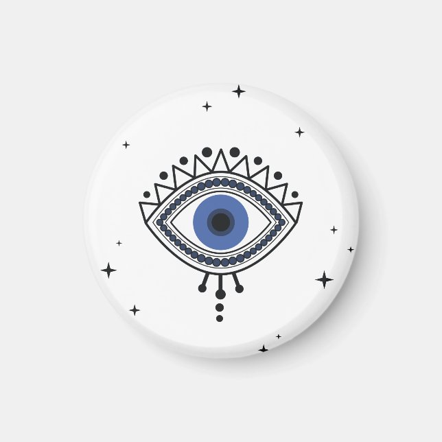 Evil eye protection ethnic talisman magic blue eye magnet (Front)