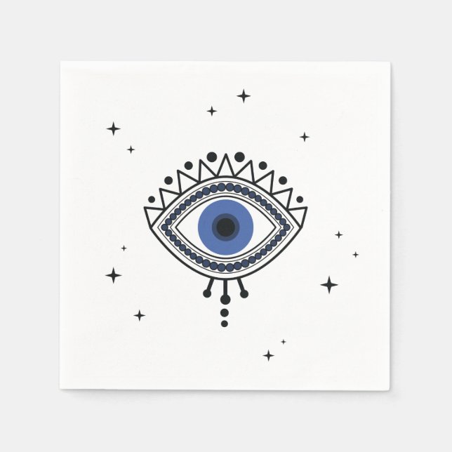 Evil eye protection ethnic talisman magic symbol napkin (Front)