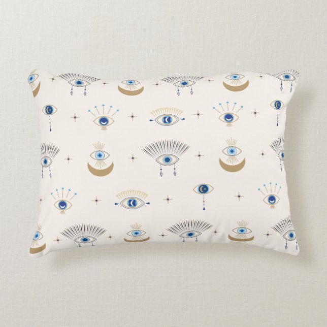 Evil Eye Protection Pattern Lumbar Pillow (Front)
