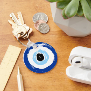 EVIL EYE PROTECTION ROUND KEYCHAIN