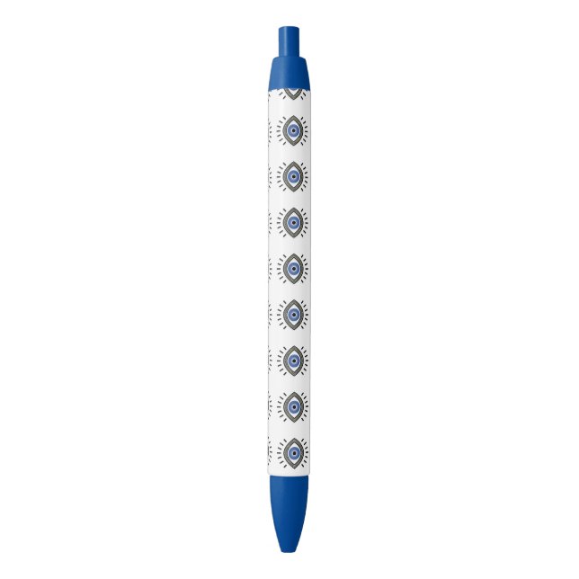Evil eye protection symbol, greek blue eye  black ink pen (Front Vertical)