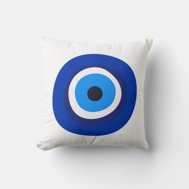 evil eye symbol greek turkish arab talisman cushion (Front)