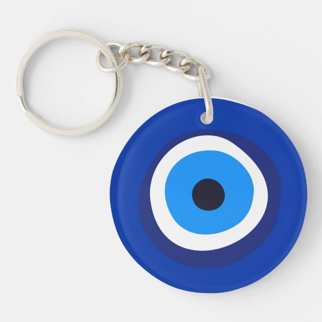 evil eye symbol greek turkish arab talisman key ring (Front)