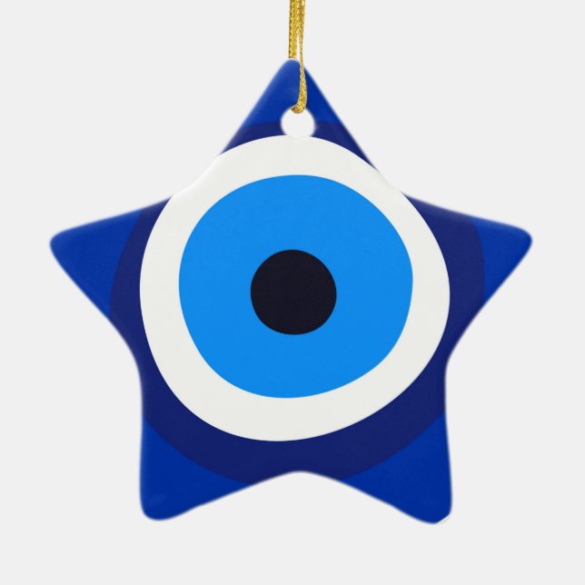 evil eye symbol greek turkish arab talisman metal  ceramic tree decoration (Back)