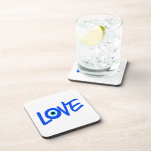 Evil Eye Symbol Love Design Coaster