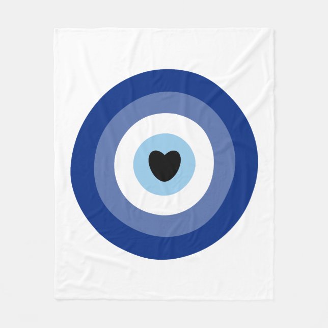 Evil Eye Symbol Protection Fleece Blanket (Front)