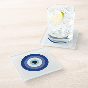 Evil Eye Symbol Protection Glass Coaster