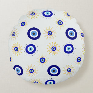 Evil Eye Symbol Round Cushion