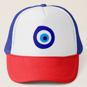 Evil eye symbol trucker hat