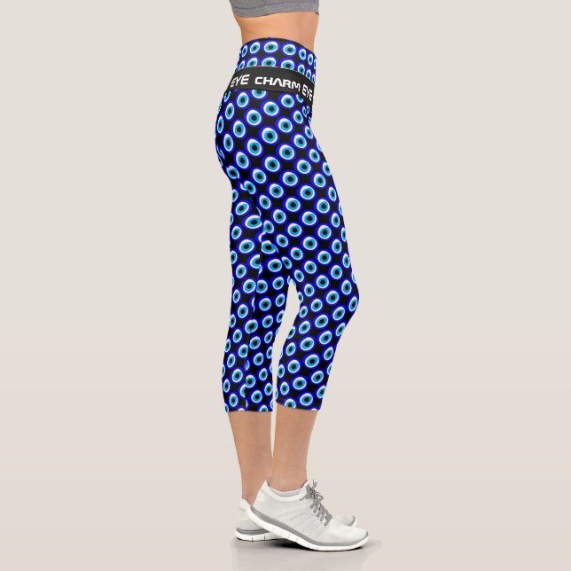 Evil Eye Talisman & Arabic Amulet /Greek Charm Capri Leggings (Right)