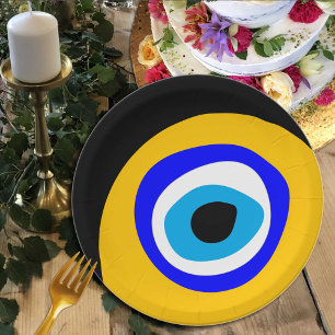 Evil Eye Talisman & Arabic Amulet /Greek, Turkish  Paper Plate
