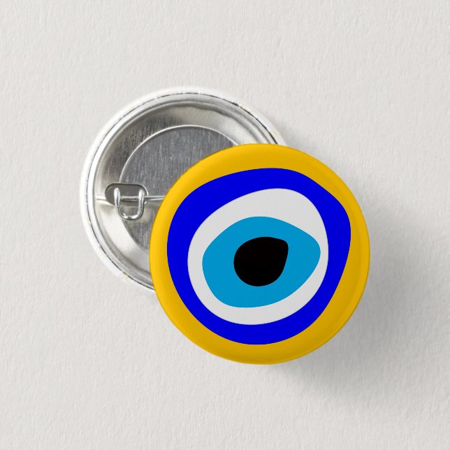 Evil Eye Talisman & Arabic Amulet /Turkish fashion 3 Cm Round Badge (Front & Back)