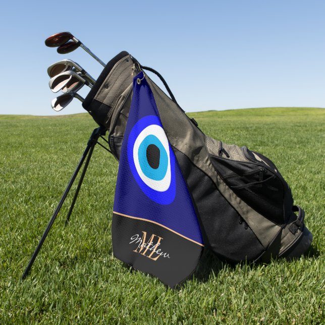 Evil Eye Talisman & Arabic Amulet /Turkish, Greek  Golf Towel (Green)