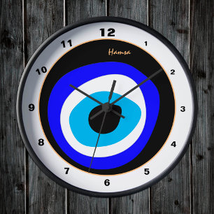 Evil Eye Talisman & Arabic Amulet /Turkish, Greek Round Clock