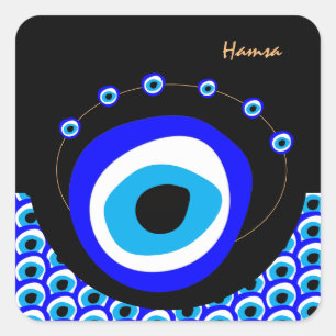 Evil Eye Talisman & Arabic Amulet /Turkish, Greek Square Sticker