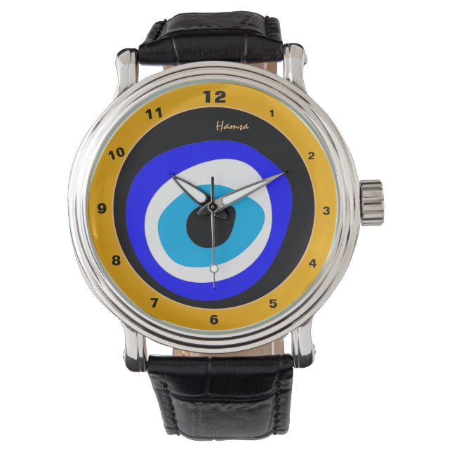 Evil Eye Talisman & Arabic Amulet /Turkish, Greek  Watch (Front)