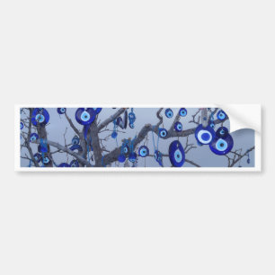 Evil Eye Tree, Blue Nazar Amulet charm accessories Bumper Sticker