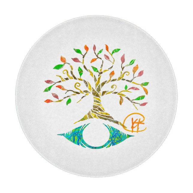 Evil Eye Tree of Life Graffiti Art Cutting Board (Front)