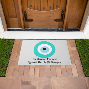 Evil Eye Turquoise Nazar Sacred Symbol Protection Doormat