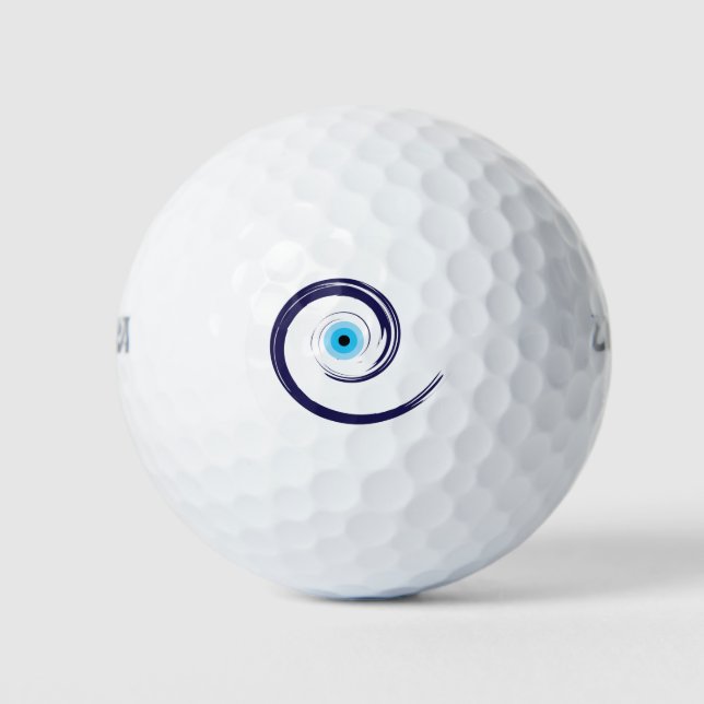 Evil EyeEvil Artistic Blue Greek Golf Balls (Front)