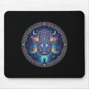 Evil Eyes Amulet Protection Aesthetic Yoga Hamsa H Mouse Mat