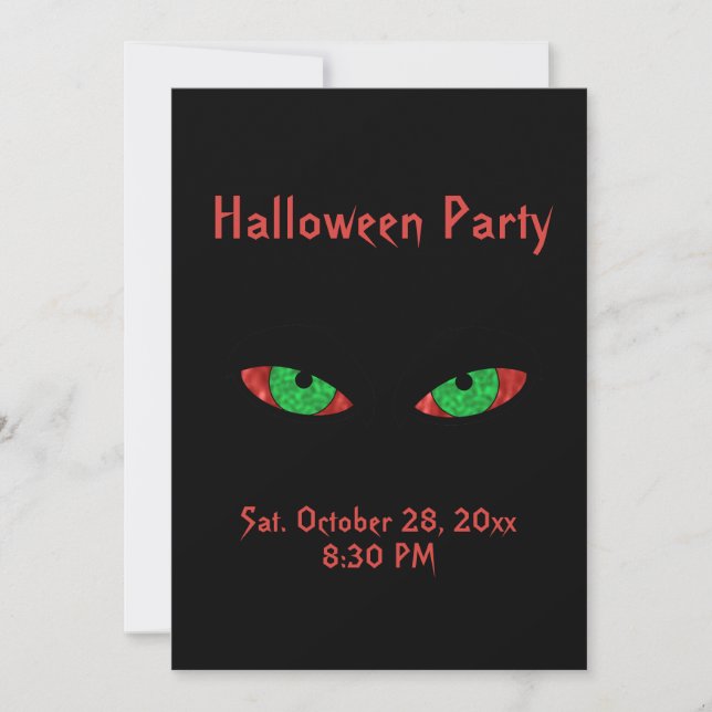 Evil Eyes Spider Web Halloween Party Invitations (Front)