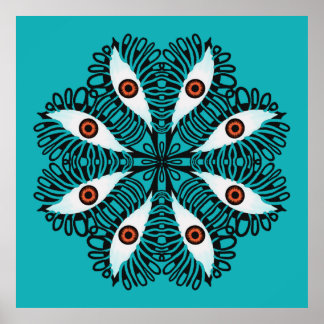 Evil eyes weird trippy poster