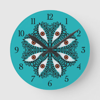 Evil eyes weird trippy round clock