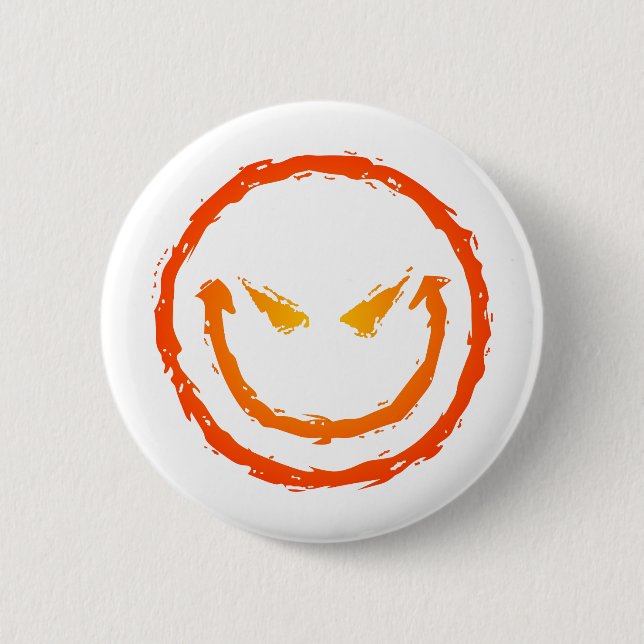 Evil Face 6 Cm Round Badge (Front)