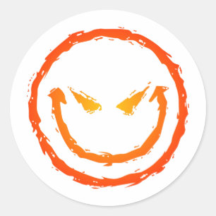 Evil Face Classic Round Sticker