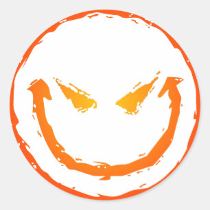 Evil Face Classic Round Sticker
