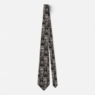 Evil face of ancient demon tie