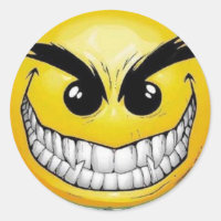 Evil Face Round Stickers