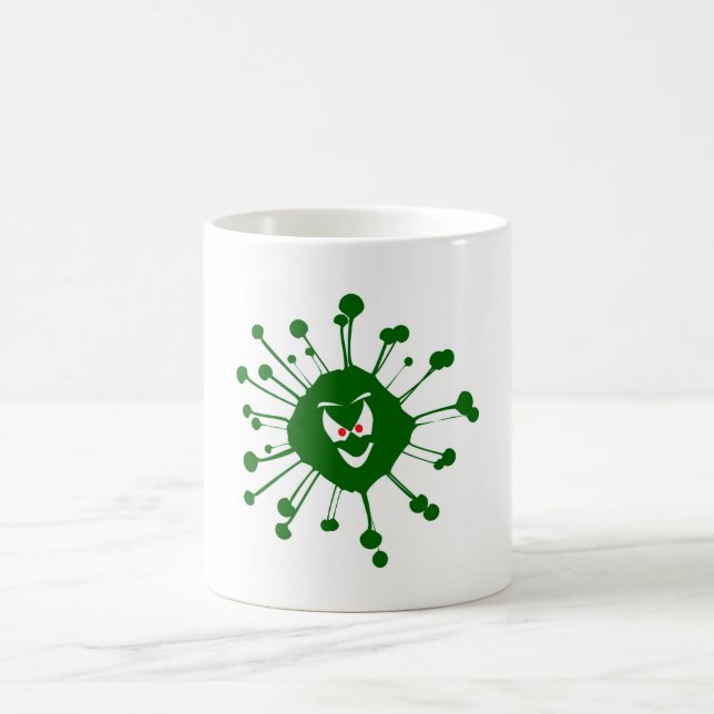 Evil Face Viral Infection Silhouette Coffee Mug (Center)