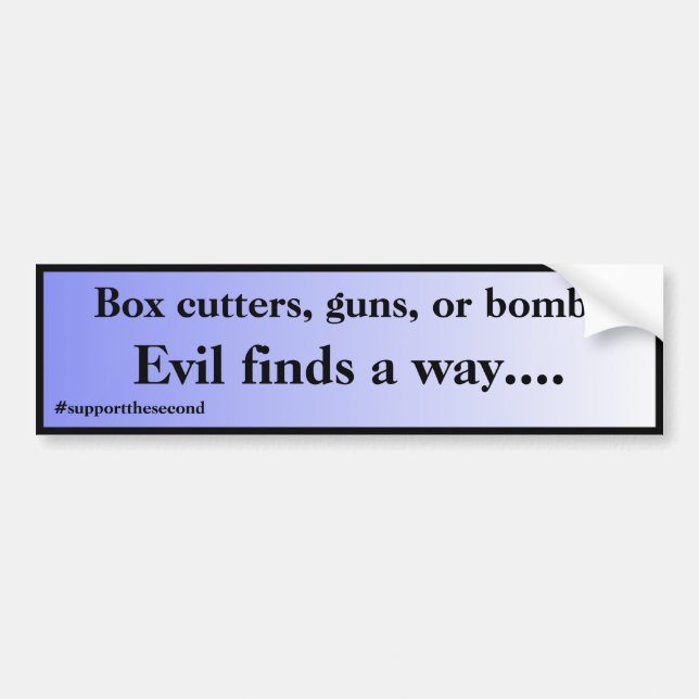 Evil Finds a Way Blue Fade Car Magnet Bumper Sticker (Front)