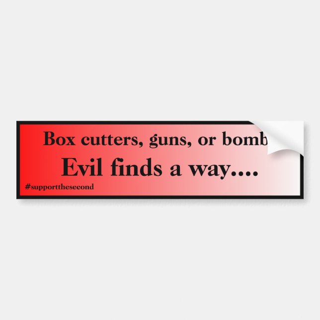 Evil Finds a Way Red Fade Bumper Sticker (Front)