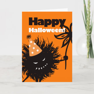 Evil Flower Bug Happy Halloween Card